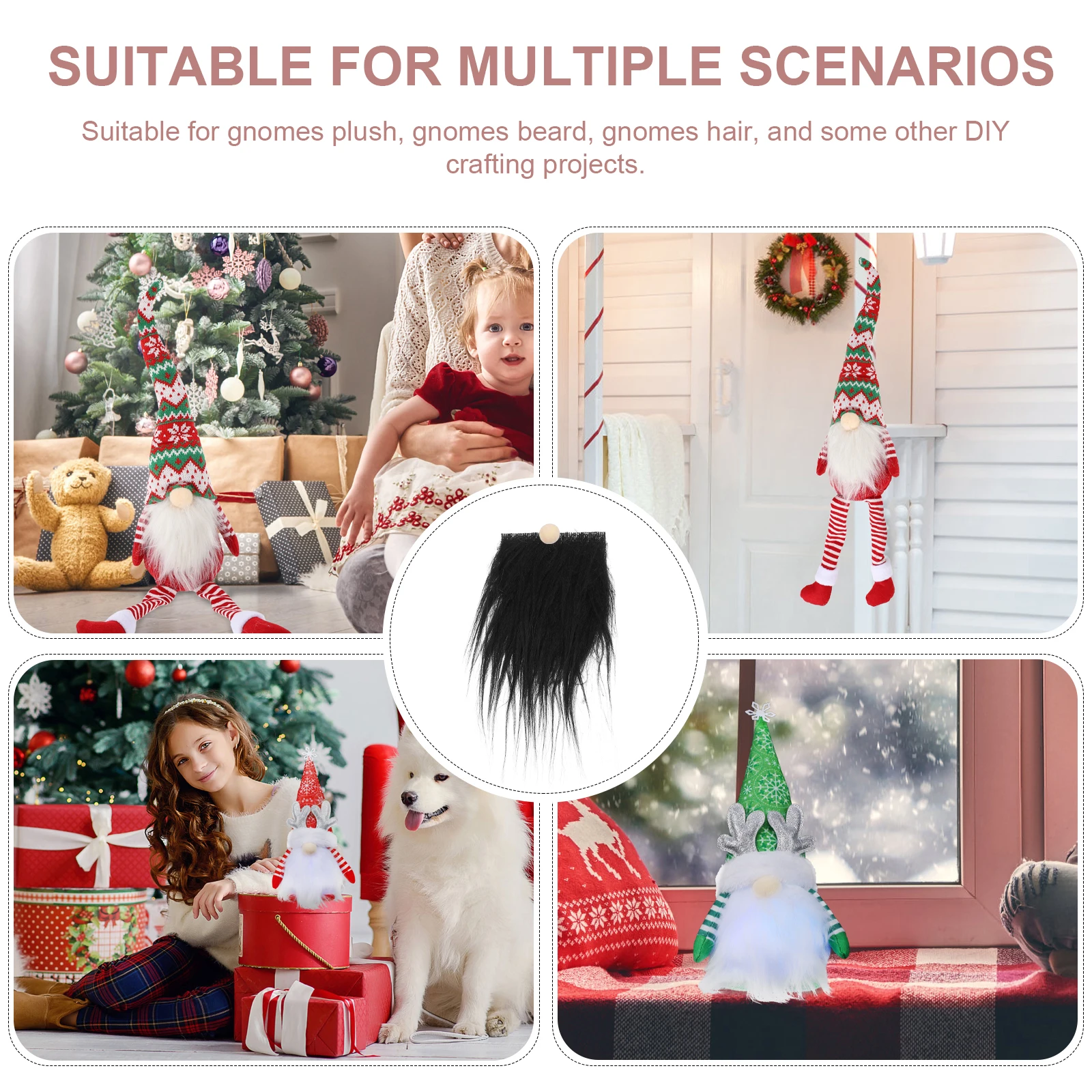 

12Sets Gnome Beard DIY Craft Accessory Safe Materials Fine Details Easy to Use for Handmade Crafts Gnome Beard