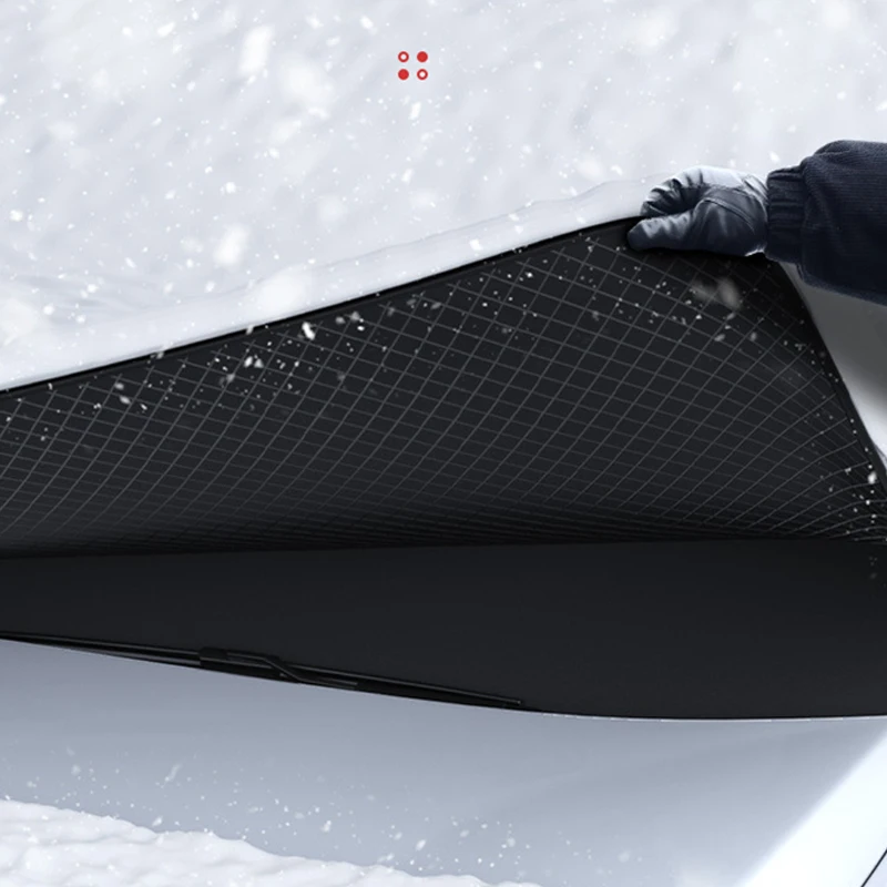 غطاء ثلج السيارة المغناطيسي غطاء الزجاج الأمامي للسيارة الخارجي ظلة حماية من الثلج درع الثلج نصف غطاء غطاء الزجاج الأمامي #6