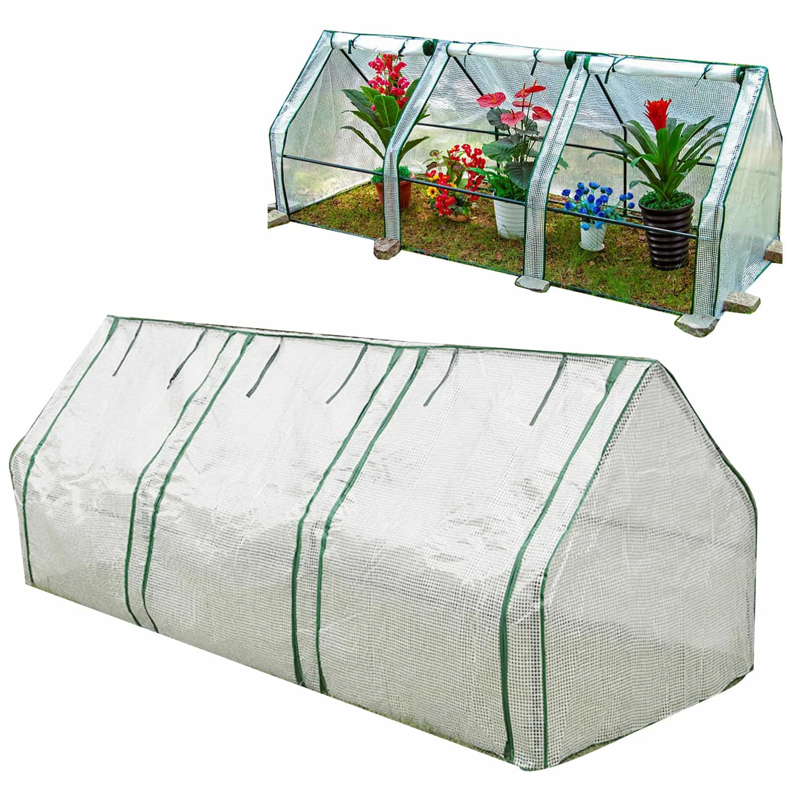 Garden Plant Flower Grow Greenhouse Garden Greenhouse Cover With Doors Waterproof Anti-UV Protect Warm Garden Plant House