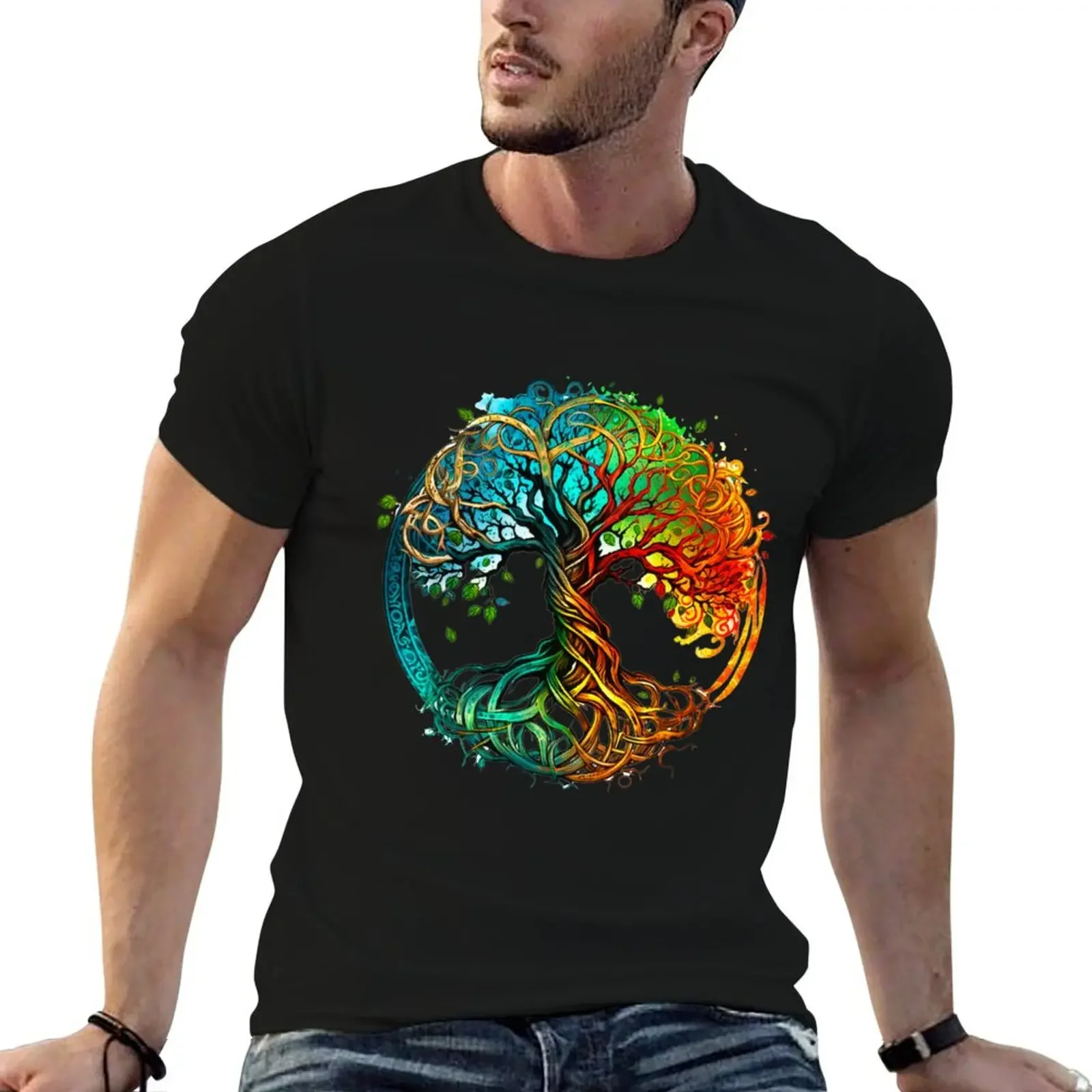 Vibrant Roots of Life T-Shirt heavyweights customizeds shirts graphic tees Men's t-shirts