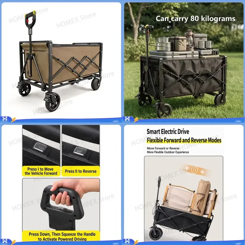 Smart Electric Folding Camper Aluminum Body 4WD Portable Outdoor Transportation Tool Off Road Adventure Vehicle Compact