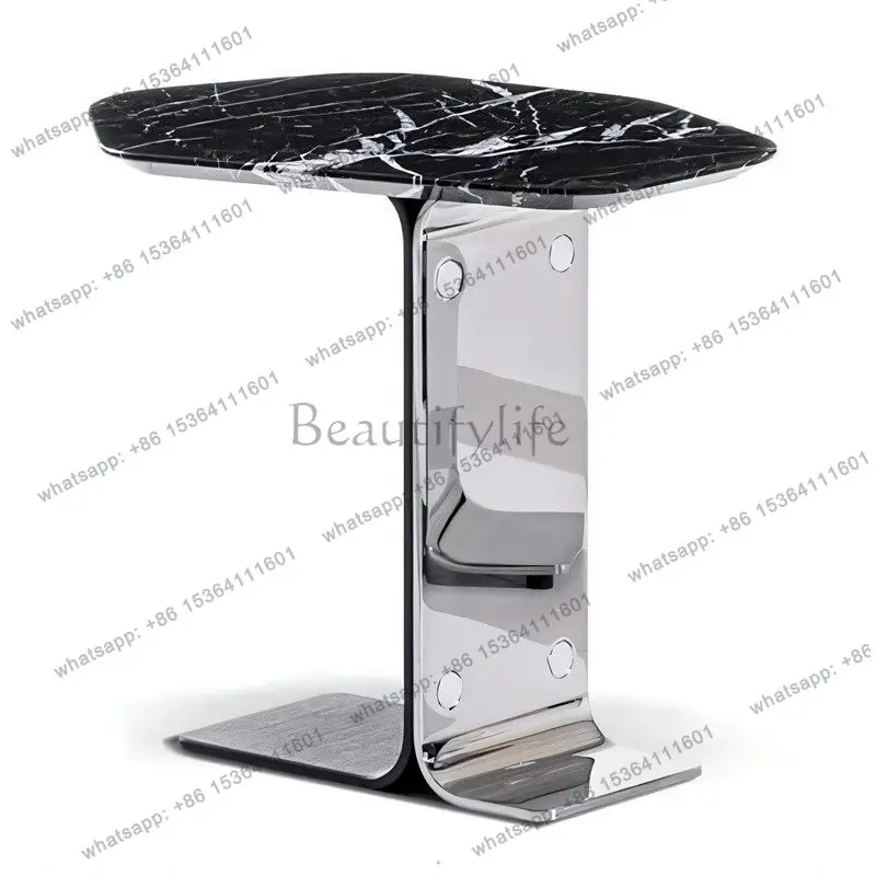

Light luxury marble sofa edge table Modern simple special-shaped movable creative coffee table