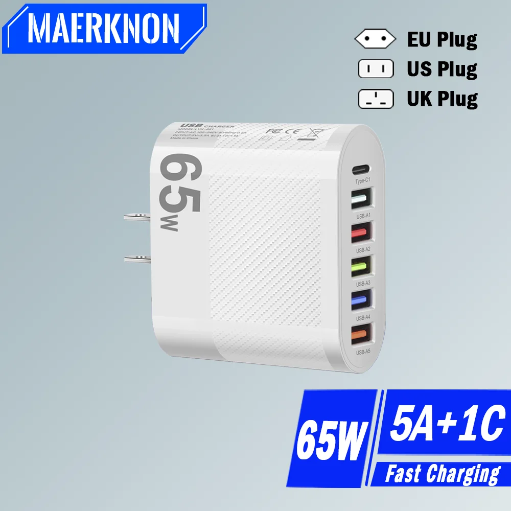65W 6 Ports Usb Fas…