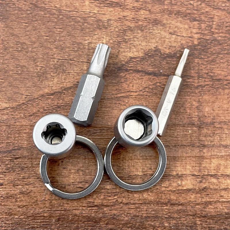 Imagem -06 - Titanium Alloy Mini Chave de Fenda Ferramenta Multifuncional Chaveiro Bit Pingente Desembalagem Magnética Diferentes mm Calibre mm
