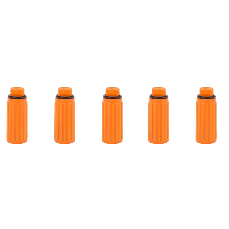 AB47-5 Pcs 16Mm Male Thread Dia Plastic Oil Plug For Air Compressor Orange