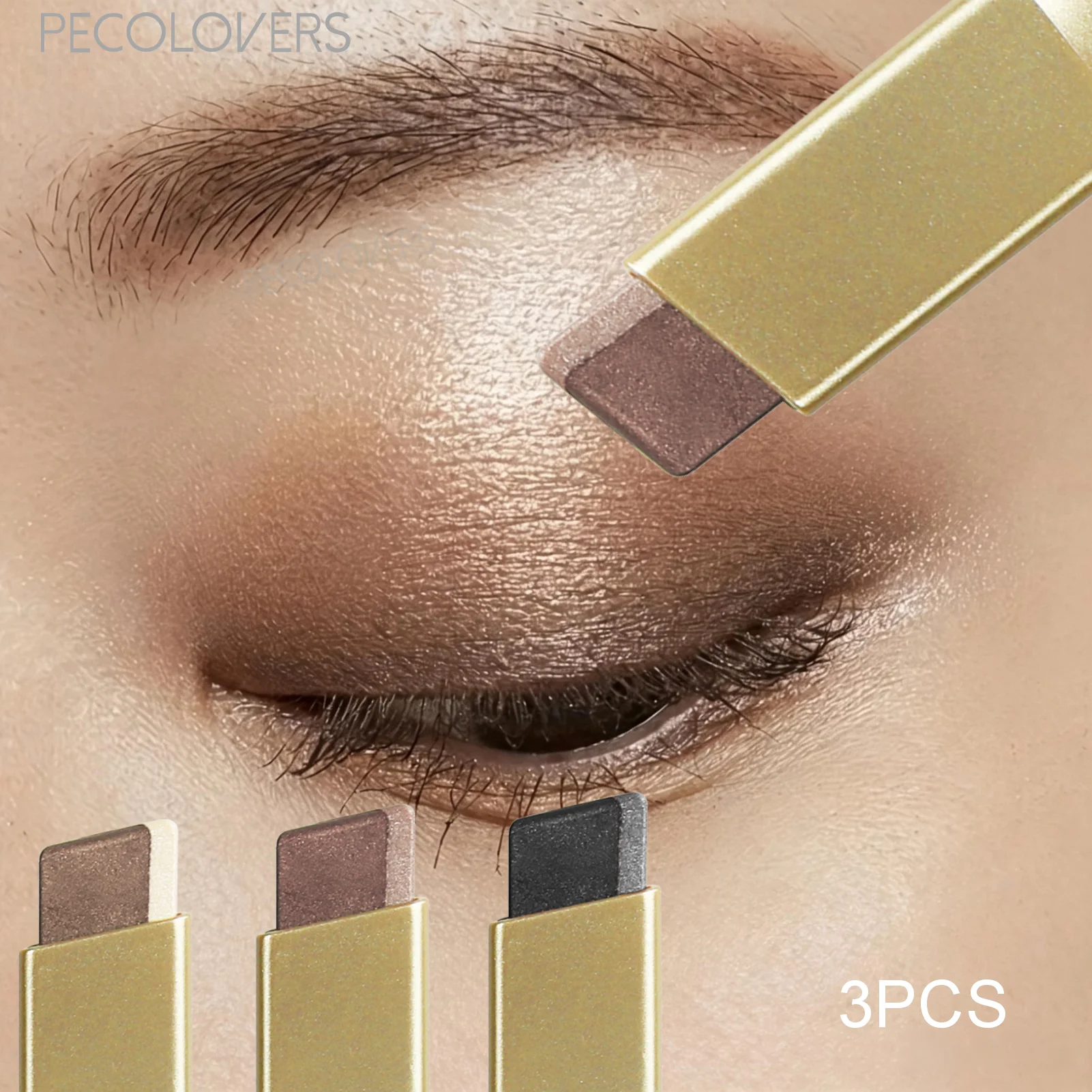 3pcs/set Dual-Ended Eyeshadow Sticks - Features Matte And Shimmer Finishes Waterproof Suitable for All Eye Makeup Styles