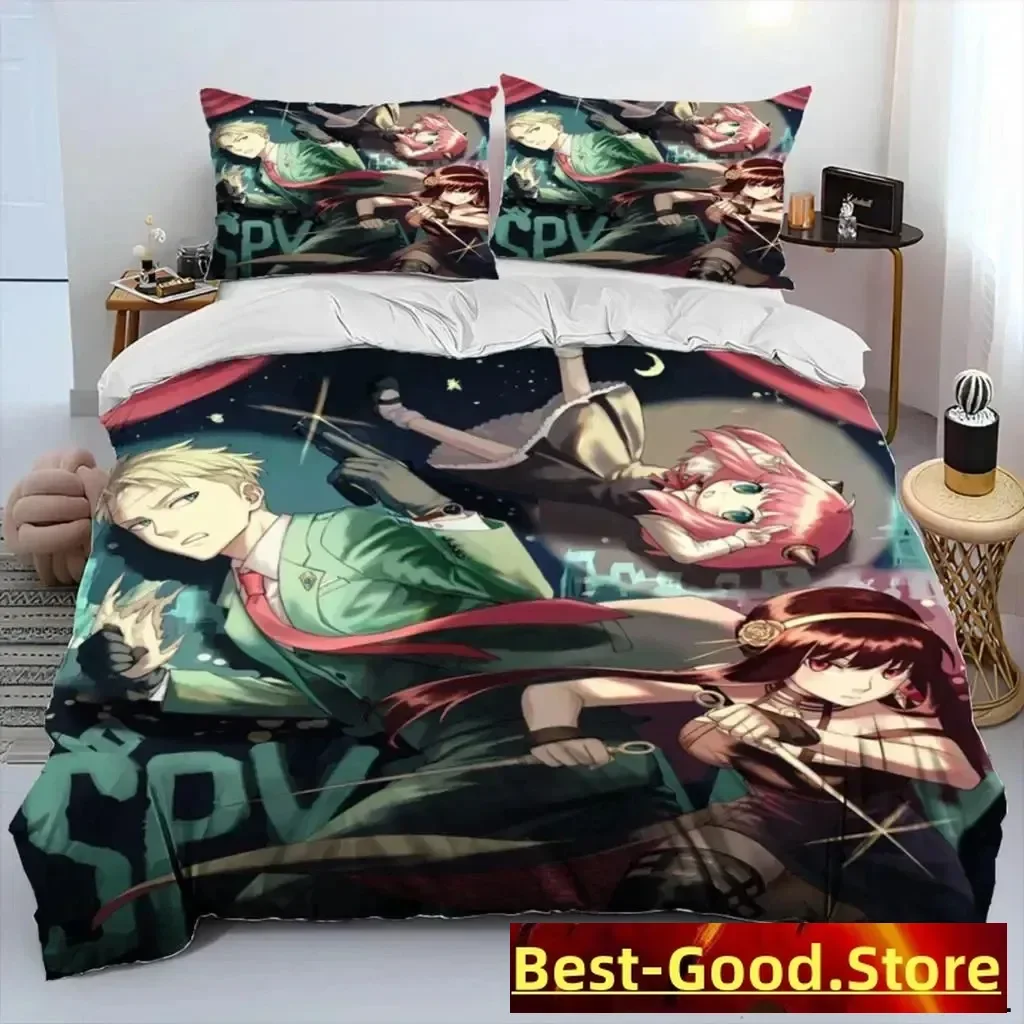 Anime SPY×FAMILY Anya Bedding Set Boys Girls Twin Queen Size Duvet Cover Pillowcase Bed Kids Adult Fashion Home Textile