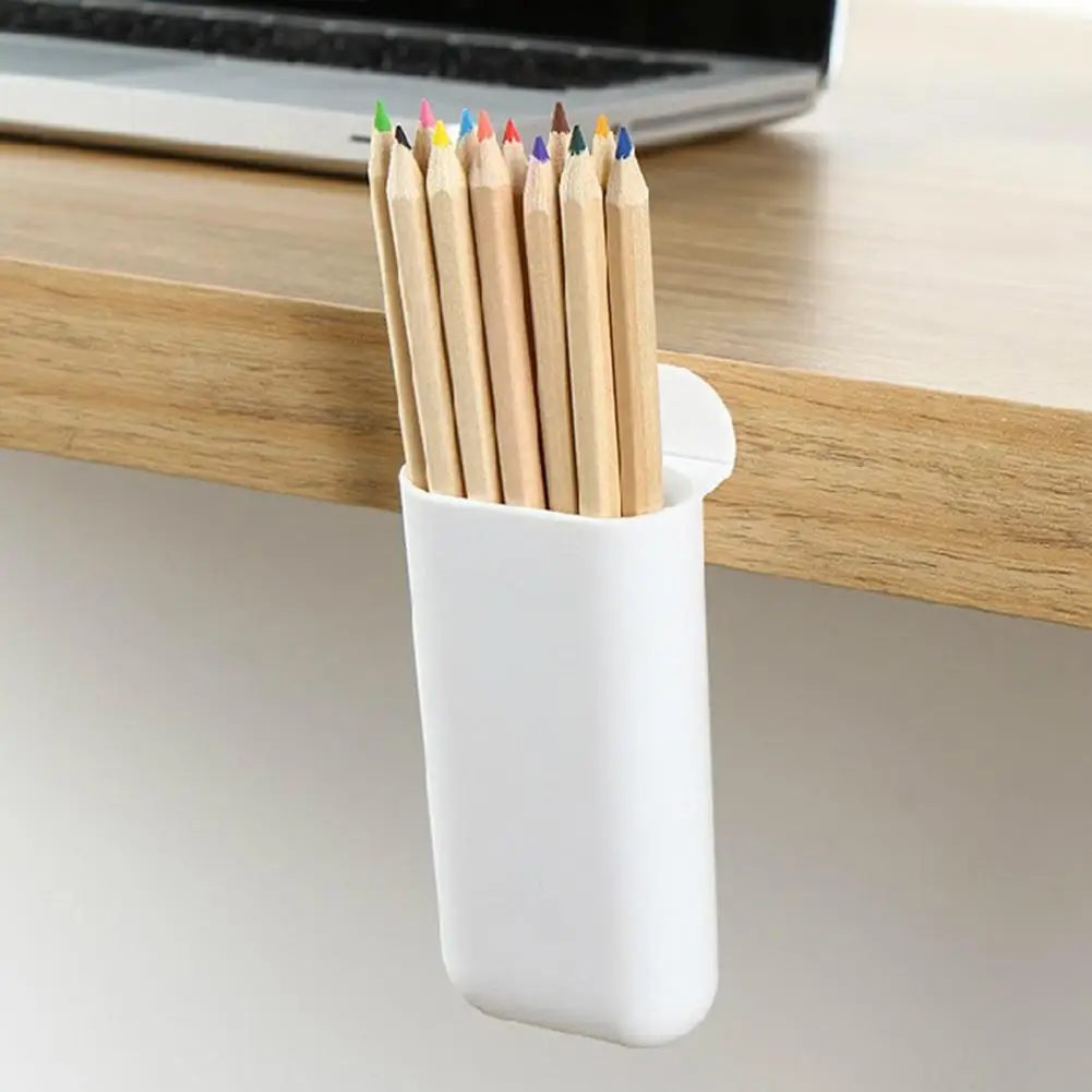 Storage Box Desktop Organizer Desktop Storage Box Organizer Capacity Pen Holder Self-adhesive Pencil Case for Table Stationery