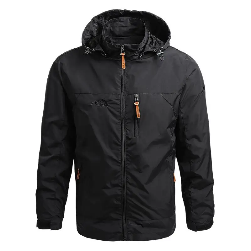 Jaqueta impermeável casual masculina, casaco de inverno, capuz, camping, caminhadas, blusão, roupas Outerwear, plus size