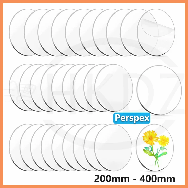 High Transparent Acrylic Disc Perspex Plate Round Sheets Clear Board 200 210 220 230 240 250 260 270 280 ~400mm Thick 1mm-10mm
