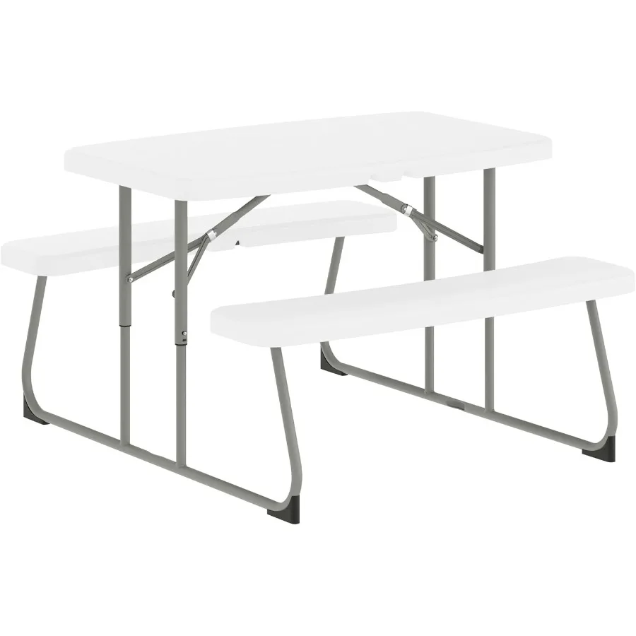 โต๊ะปิกนิกแบบพับได้พร้อมม้านั่งสำหรับเด็กอาริกา -เหมาะสำหรับสนามเด็กเล่นกลางแจ้ง การสังสรรค์ในสวนหลังบ้าน และกิจกรรมครอบครัว - กันน้ำ