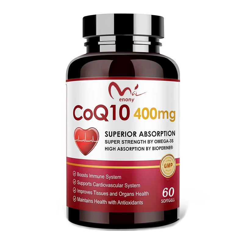 CoQ10-200mg soft capsules contain PQQ, BioPerine, and Omega-3,60 capsules for antioxidant heart and energy production