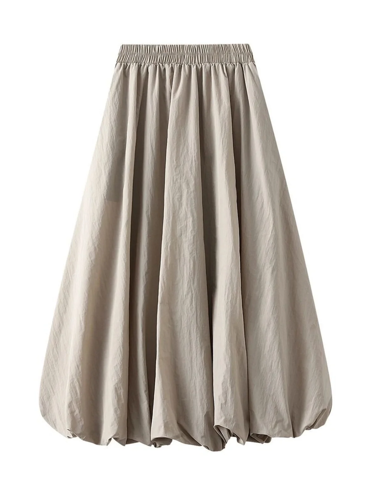 

High Waist Lantern f Body Long Skirt Women's Loose Fit A-Line Polyester Lantern Skirt High Waist Polyester Blend Skirt