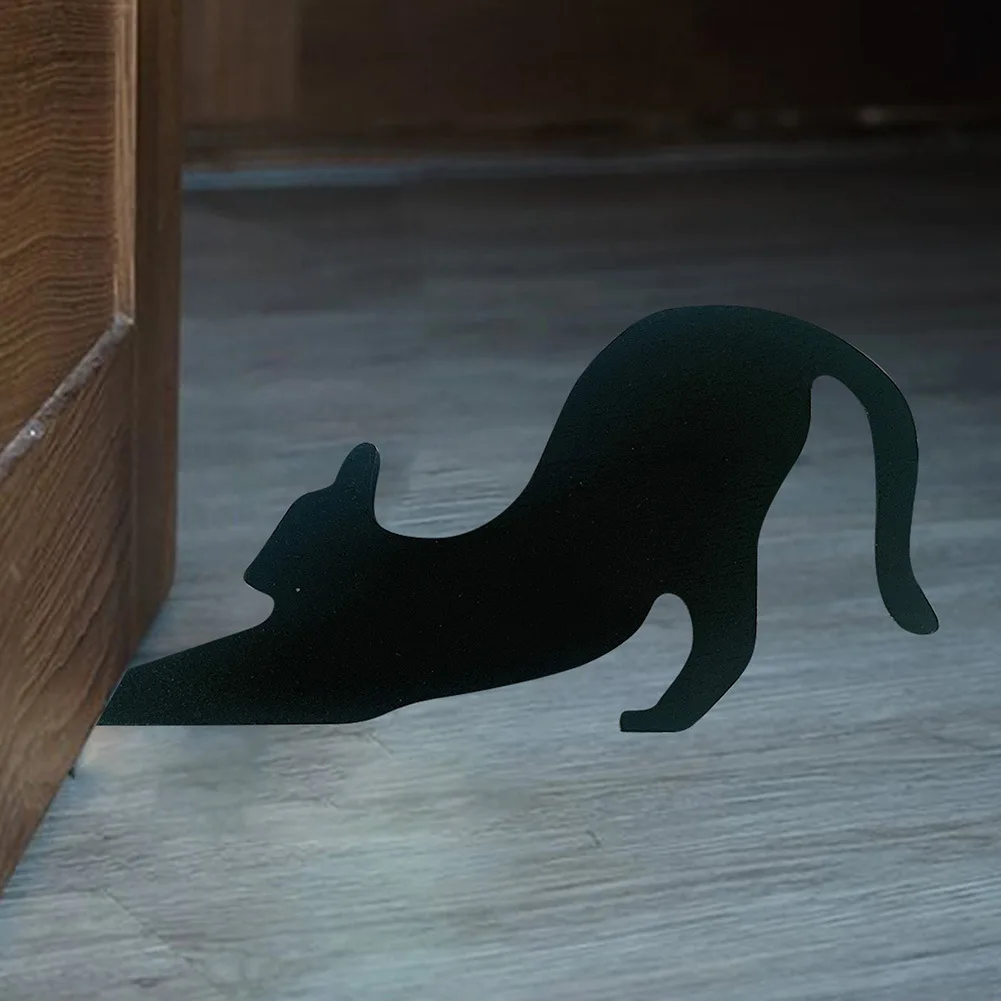 Halloween Funny Black Cat Door Stopper Home Floor Wooden Cute Black Cat Doorstops Anti-collision Door Rear Stoppers Protection