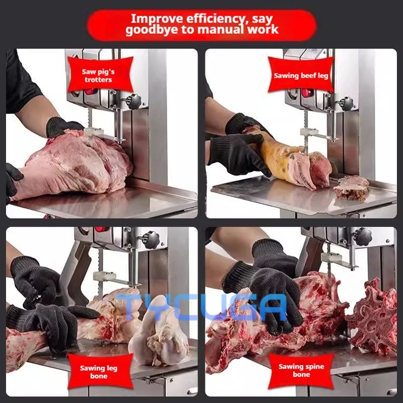 Electric Bone Cutting Sawing Machine Commercial Fast Bandsaw Bone Cutter Automatic Tabletop Stainless Steel  Meat Cut Machine