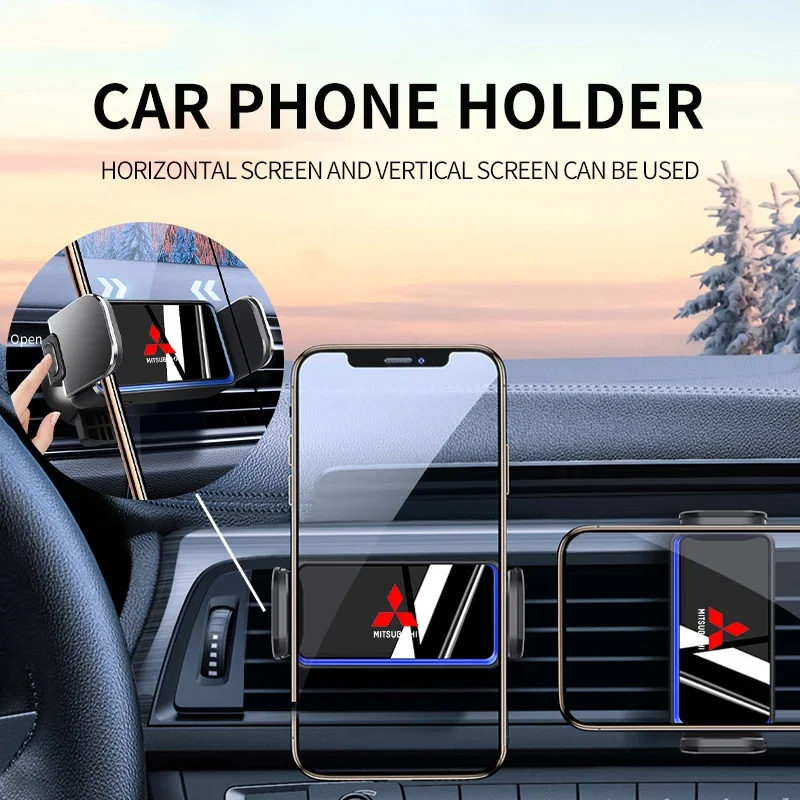 Автоматический зажимной держатель для телефона с умным датчиком, автомобильная подставка для телефона с вентиляционным отверстием для Mitsubishi Asx Outlander Xl 3 Lancer 10 9 Pajero L200
