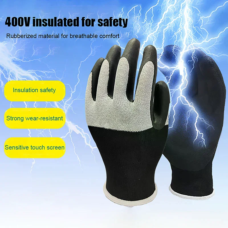 

Ultrathin Electrician Insulating Gloves 400V/500V Rubber Touch Screen Industrial Insulation Gloves for Electrical Safety