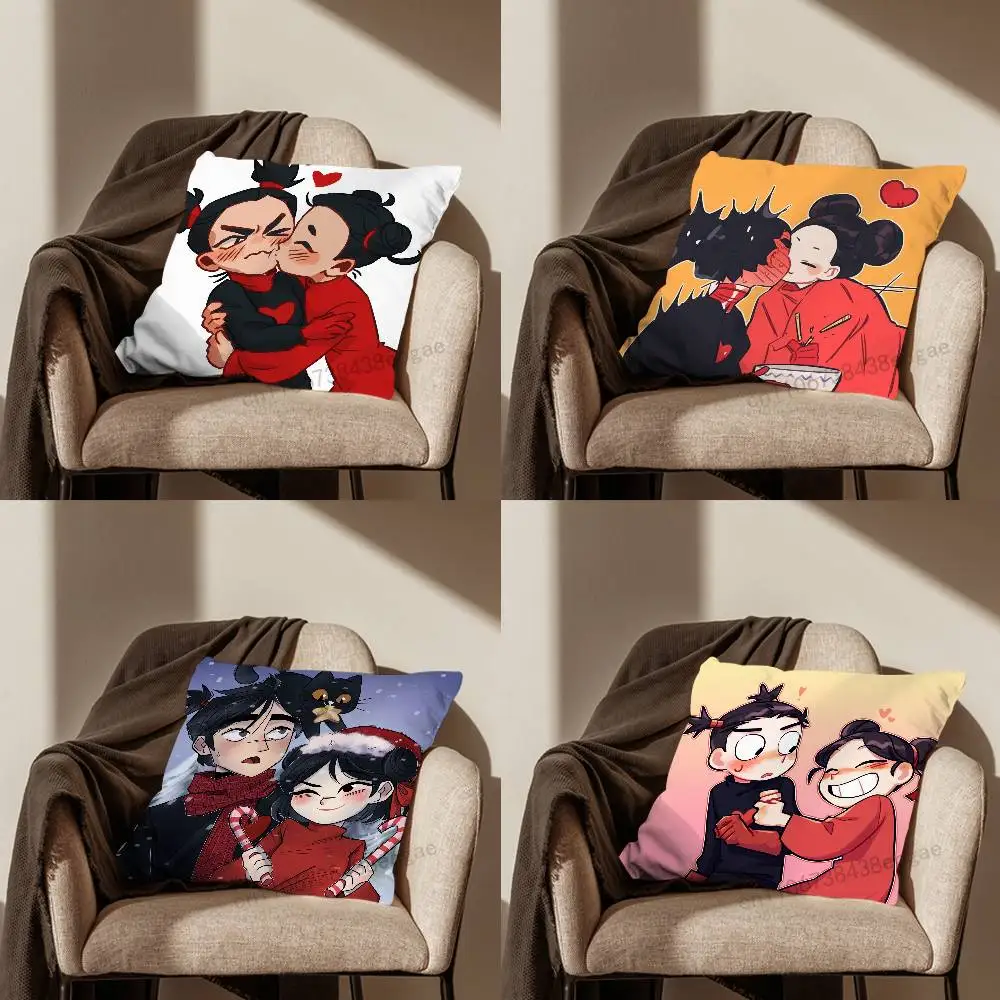 

Cute Art P-Pucca love G-Garu Pillow Case For Room Sofa Cushion Cover Suitable For Home Bedroom Decoration And Protector