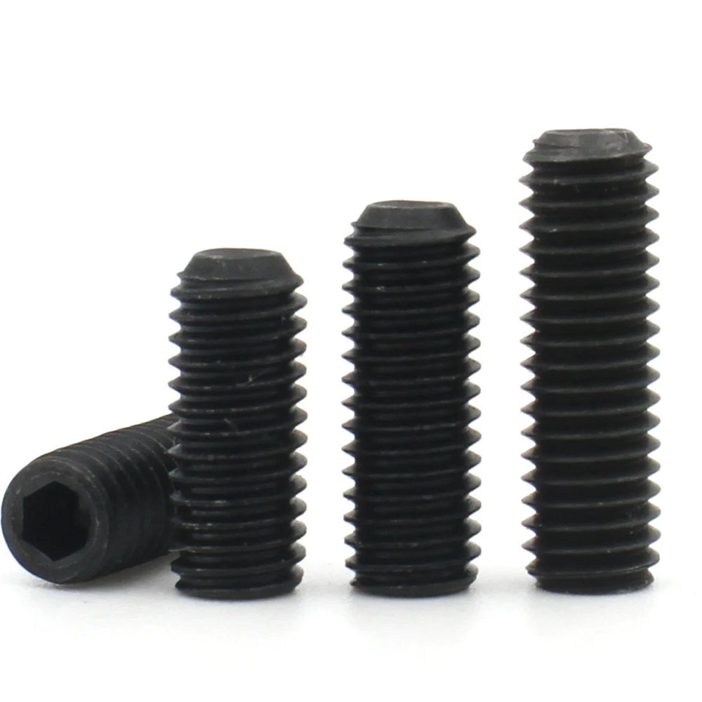 10/20/50/100pcs M1.6 M2 M2.5 M3 M4 M5 M6 DIN916 Grade 12.9 Carbon Steel Hex Socket Hexagon Grub Set Concave End Screw Bolt