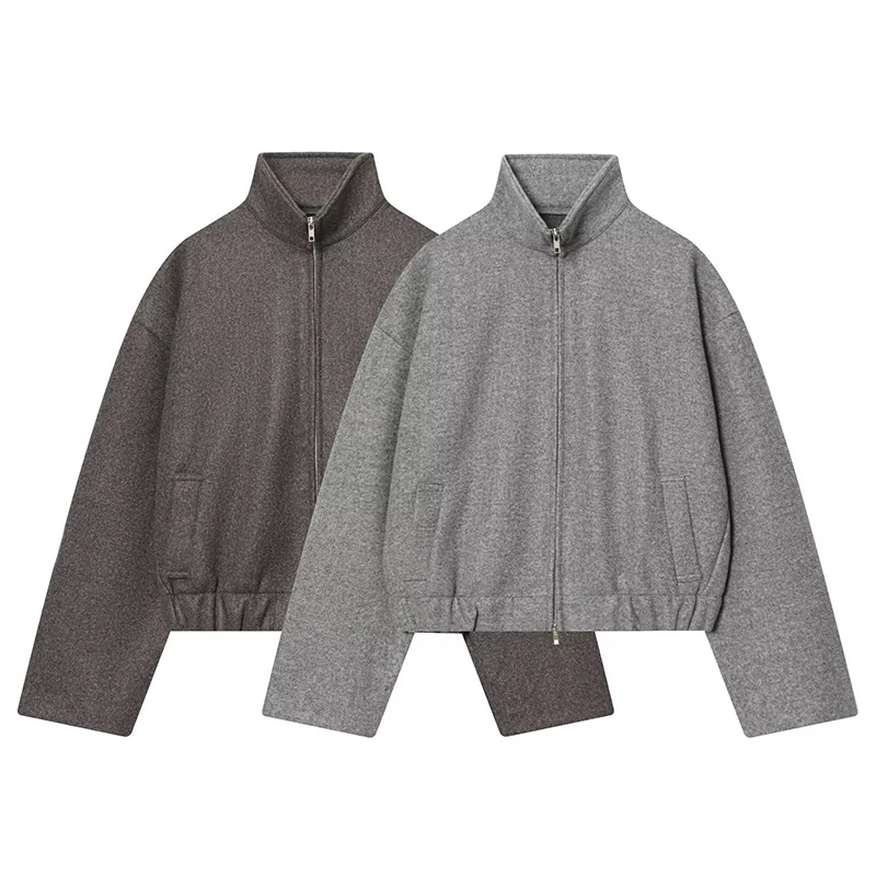 Women's Bomber Jackets Coats Autumn Winter Fashion Zippers Turtleneck Long Sleeve Loose Coats Female Outerwear Chic Tops