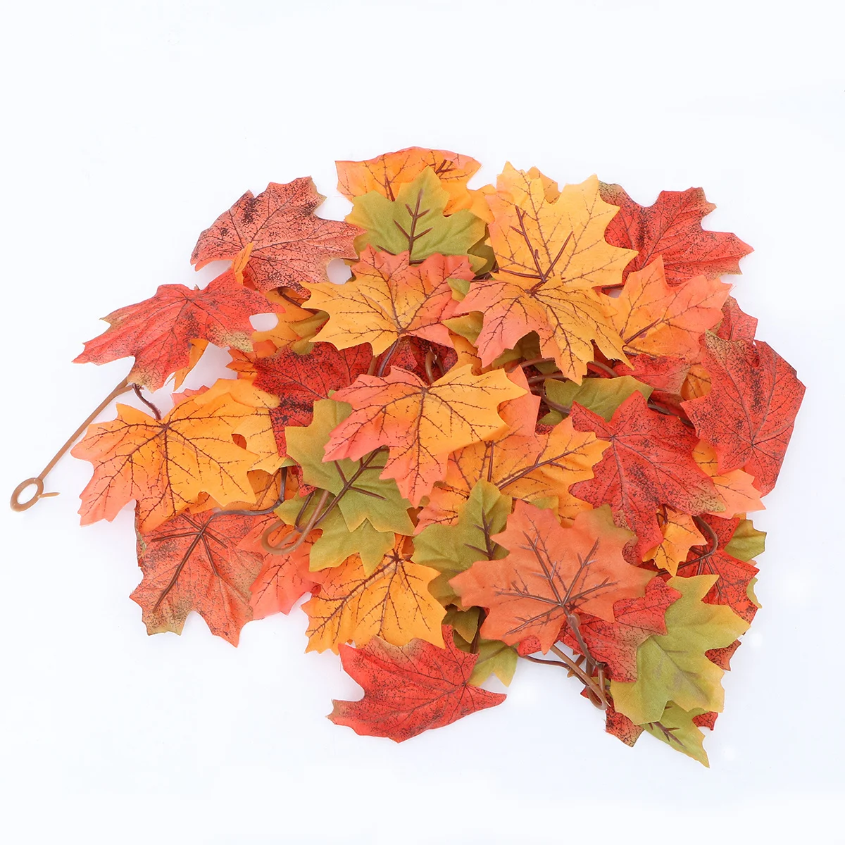 

Artificial Maple Rattan Simulation Leaves Vine For Halloween Thanksgiving Day Decor Indoor Outdoor Wedding Party Garden Fence