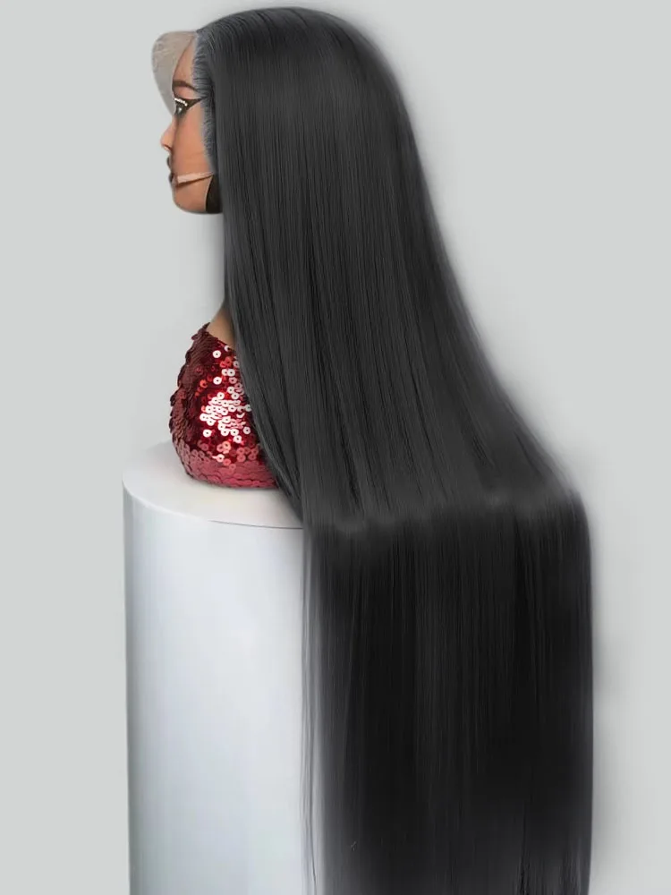 

40 30 Inch Bone Straight Frontal Wig Glueless 6x6 Closure Human Hair Wigs 13x6 HD Lace Front Preplucked Raw Remy Hair For Women