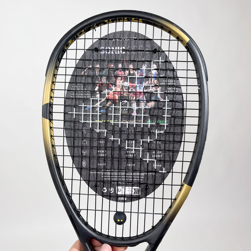 SQUASH RACKET DUNLOP D SR SONIC CORE ICONIC 130 NH Black Gold