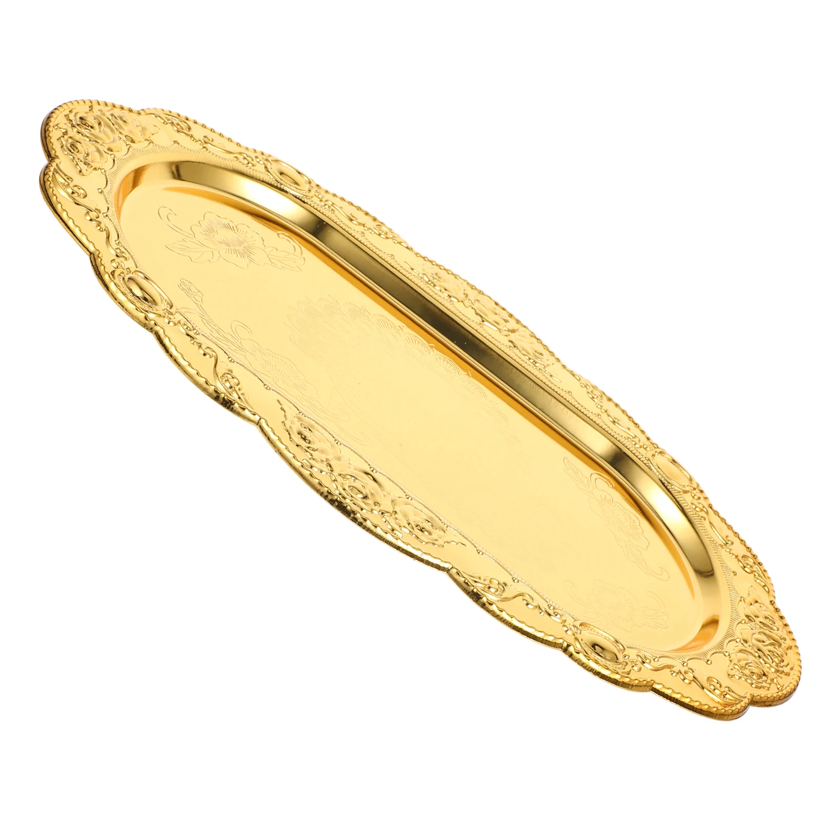 

Golden Jewelry Elegant European Plate Storage Jewelry Holder Vanity for Earrings Perfume Safe Reliable Reusable