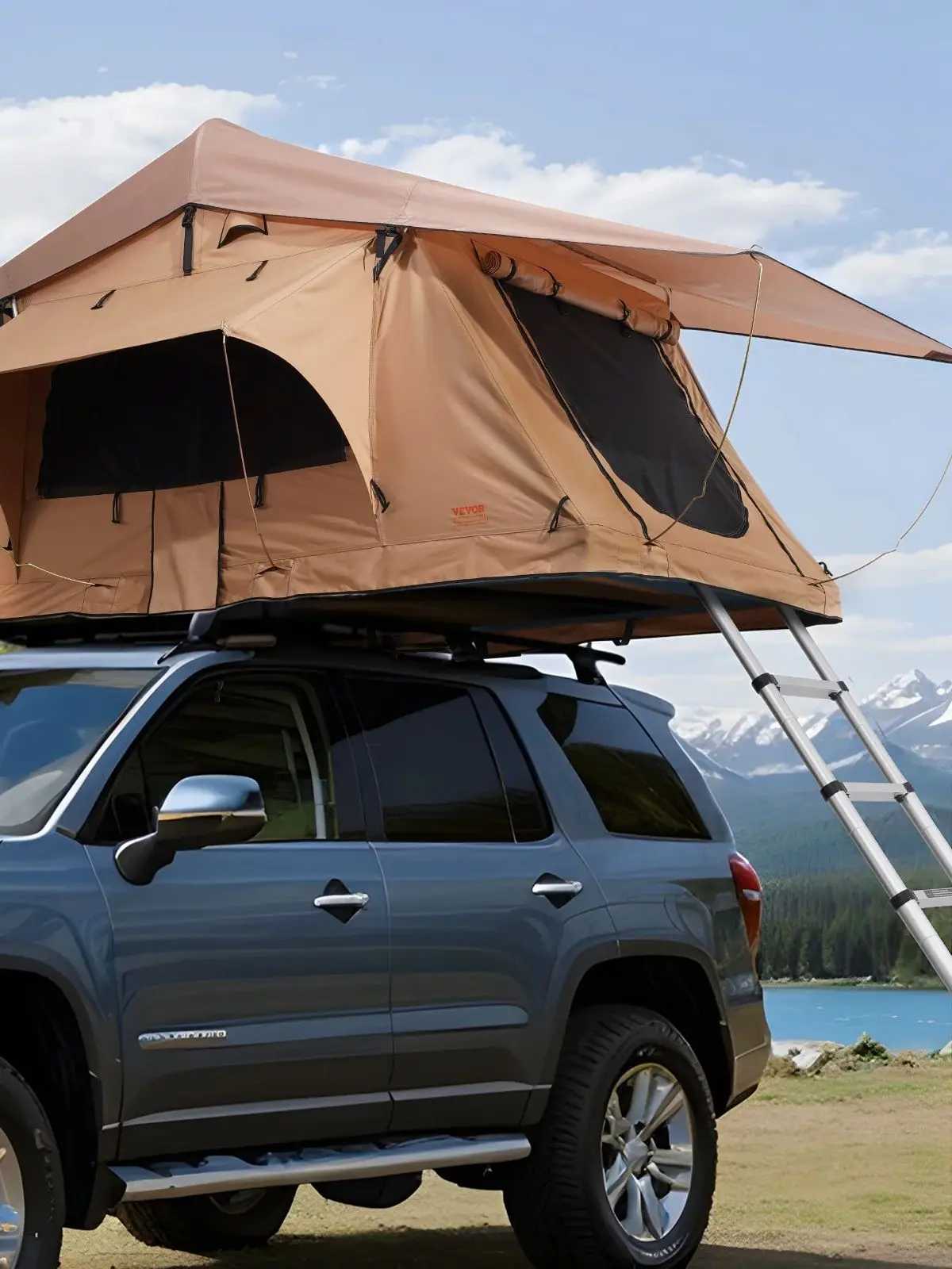 SucceBuy Rooftop Tent Hardshell Opvouwbare Tent met Telescopische Ladder Matras PVC Cover Bag Waterdichte Jeep SUV Van Pickup Truck - afbeelding 2