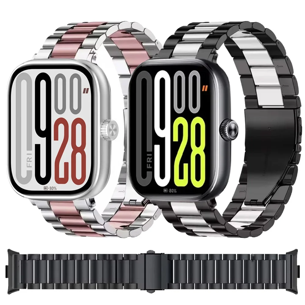 Metal Strap For Redmi Watch 6/5/4 Stainless Steel Replaceable Watchband For Xiaomi Band 9 Pro Mi Band 8 Pro Bracelet Accessories