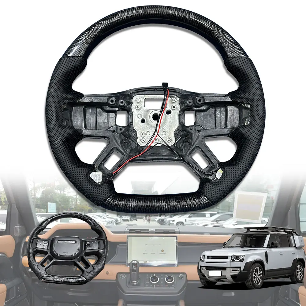 

Car Interior Modification Accessories Carbon Fiber 40X40 Steering Wheel For Lands Rovers Defender 2020 2024