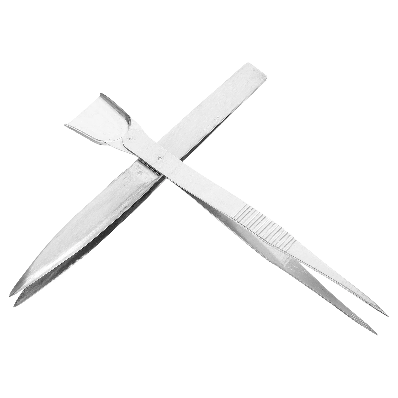 

2pcs Spatula Tweezers Stainless Craft Tool for Jewelry Making Long NonSlip Handcrafting Metal Industrial