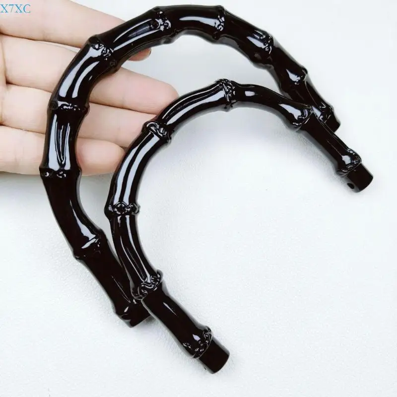 

X7XC Black Resins Simulation Bamboos Texture Handbag Purse Handle for DIY Bags Making