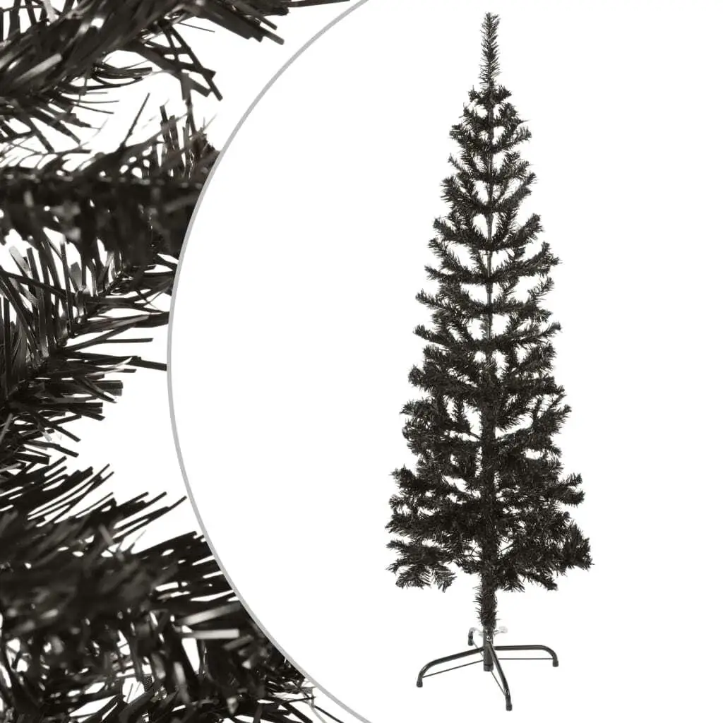 150cm Slim Black Christmas Tree - Perfect Holiday Decoration for Small Spaces