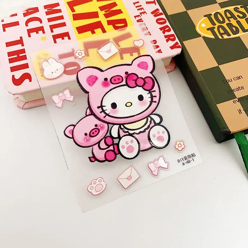 Sanrio Olá Kitty Dos Desenhos Animados Adesivos para Meninas, Impermeável Decore Adesivos, DIY, Geladeira, Telefone Móvel, Computador, Copo De Água, Geladeira, Kawaii