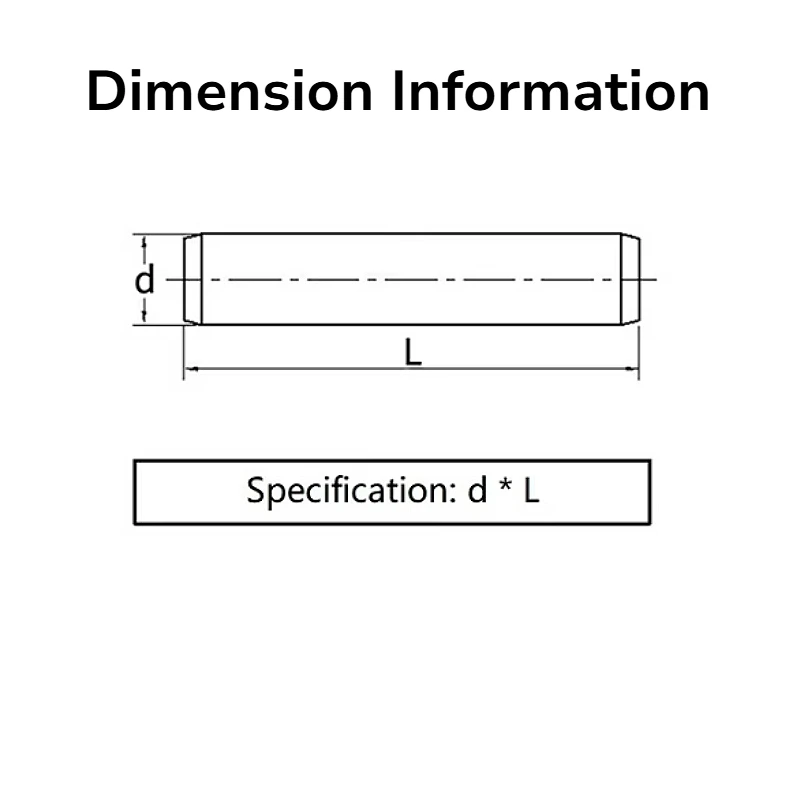 Cylindrical Locating Dowel Pins M1 M1.5 M2 M3 M3.5 M4 M5 M6 M8 304 Stainless Steel Fixing Shaft Lock Pin Round Bar Solid Rod