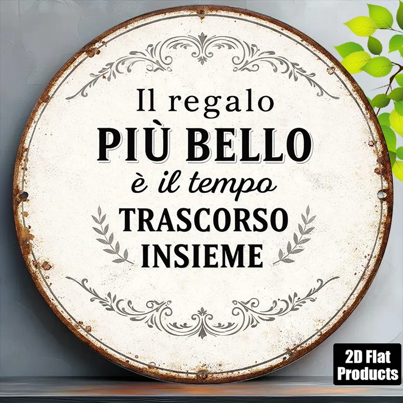 1pc 8 X 8In/20 X 20Cm 2D Flat Round Sign, Retro Plaque about 
