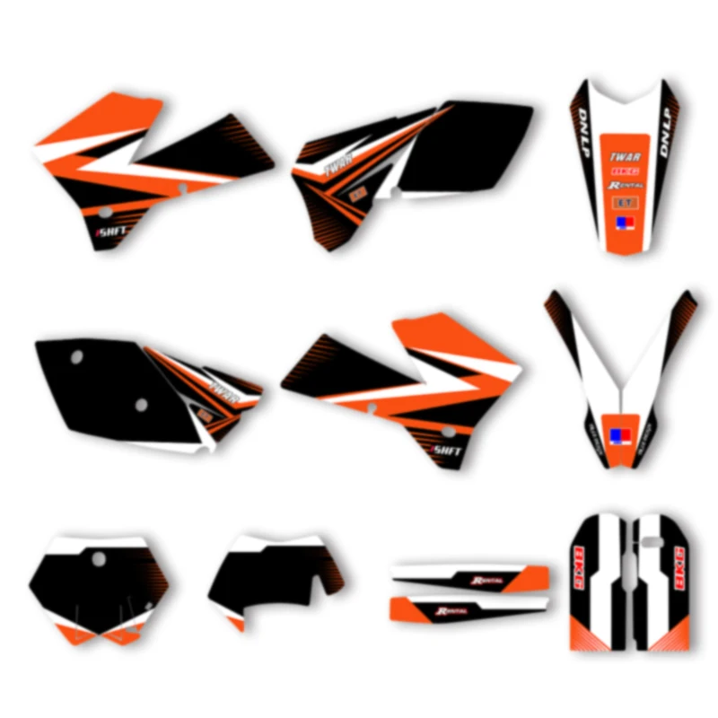 

DSMTECH Motorcycle Graphics MX Stickers For KTM SX SXF 2005 2006 2007 EXC XCW 2005 2006 2007 Motorcross Accessories 005