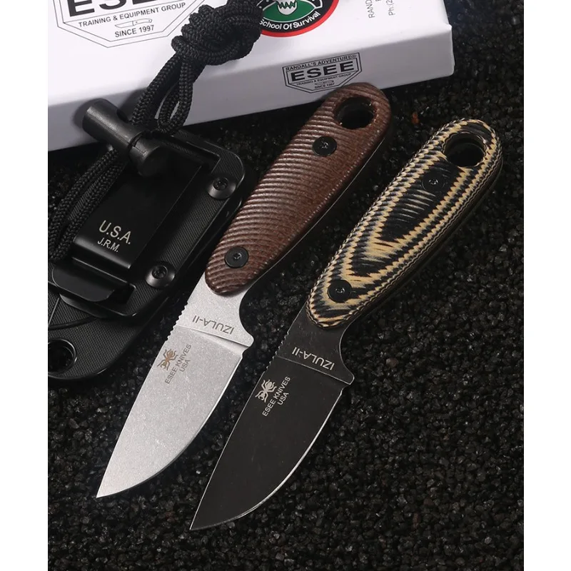 d2鋼固定刃edcナイフ、g10迷彩ハンドル、タンキデックスベルトシース付きアウトドアブッシュクラフトナイフ（キャンプ、ハイキング、釣り用）