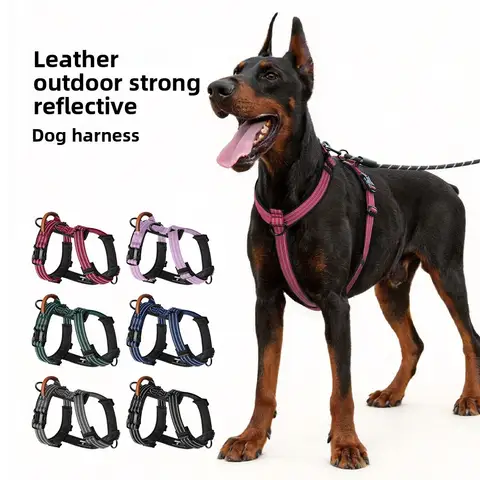 Outdoor strong reflective dog chest strap Dog body engineering streamlined design Soft and comfortable anti-strangle