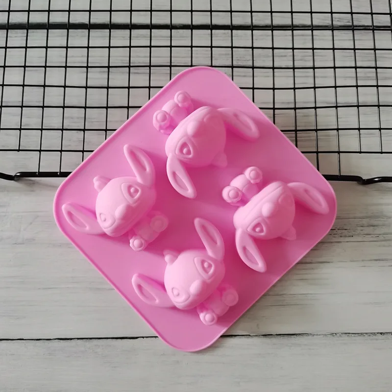 Disney Stitch cartoon Silicone Mold Stitch Shape Chocolate Cake anime Model Figures jelly Cake mold Kitchen Baking Accessories