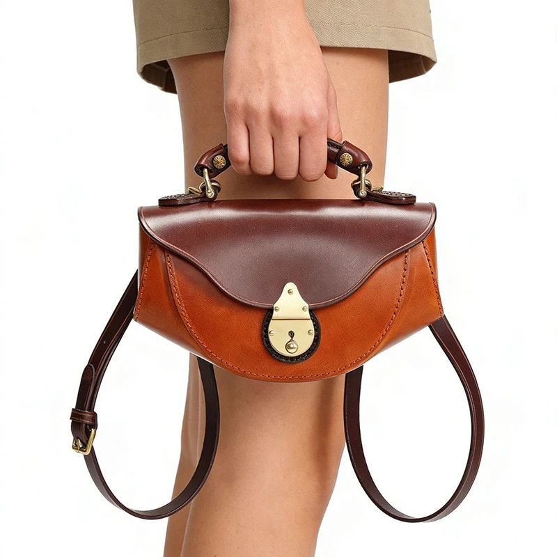 

Retro Buckle Women's Saddle Bag Horizontal Square Wallet Fashion Handbag High-end Commuter Versatile Color-block Crossbody Bag