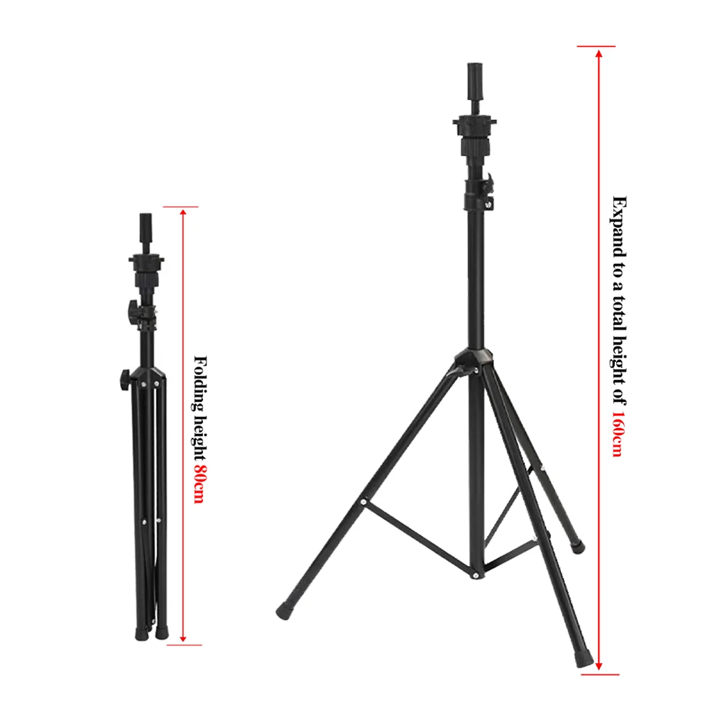 Adjustable Metal Mannequin Head Stand With Holding Bag Black Portable Tripod Wig Head Stand For Training Heads Canvas Block Head view 2