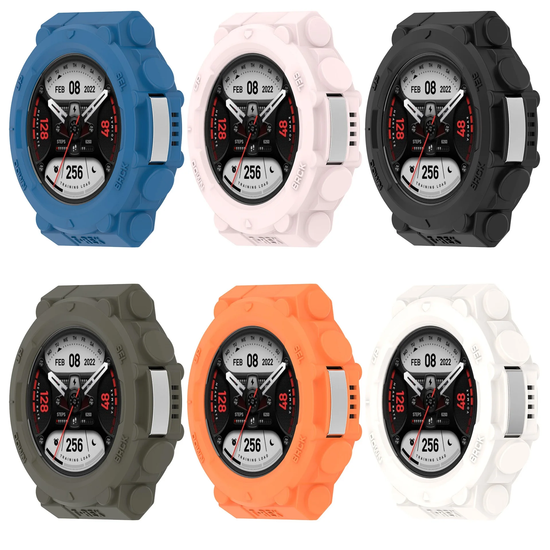 30 قطعة غطاء حماية من البولي يوريثان لساعة Amazfit T-REX 2 الذكية إطار ممتص للصدمات ناعم مضاد للتصادم مضاد للخدش