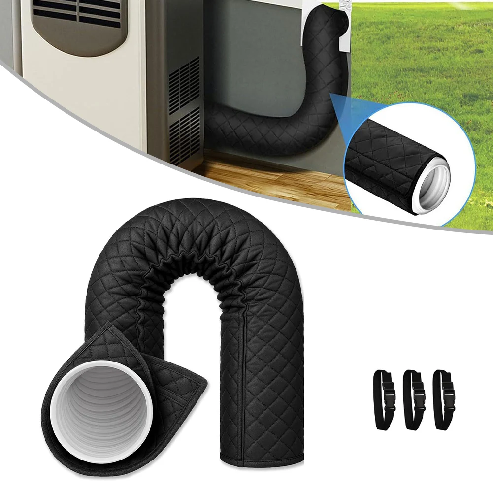 Insulated Air Conditioner Hose Cover 80 Inch Length Fits 5 and 5 9 Inch Diameter Hoses for Effective Heat and Dust Protection