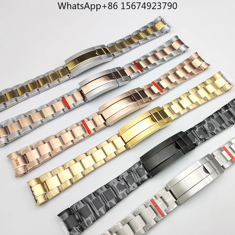 6 colors, steel strap trimmer strap 316L stainless steel watch strap 20mm solid SUB stainless steel folding watch