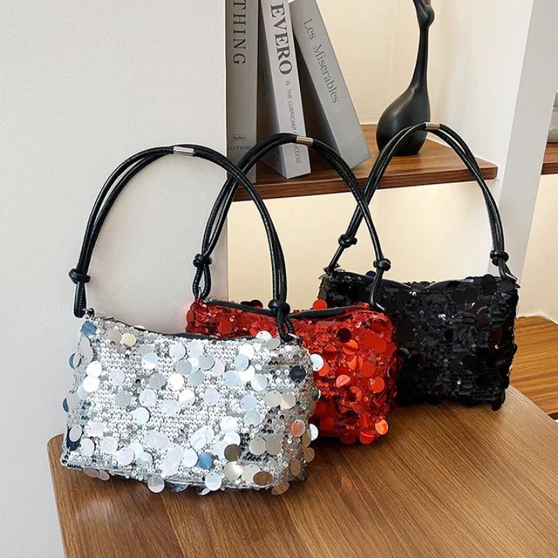 Personality Sequin Women Shoulder/Underarm Bag Dinner Party Wedding Purses Small Handbag Female  Evening Clutch Mobile Phone Bag