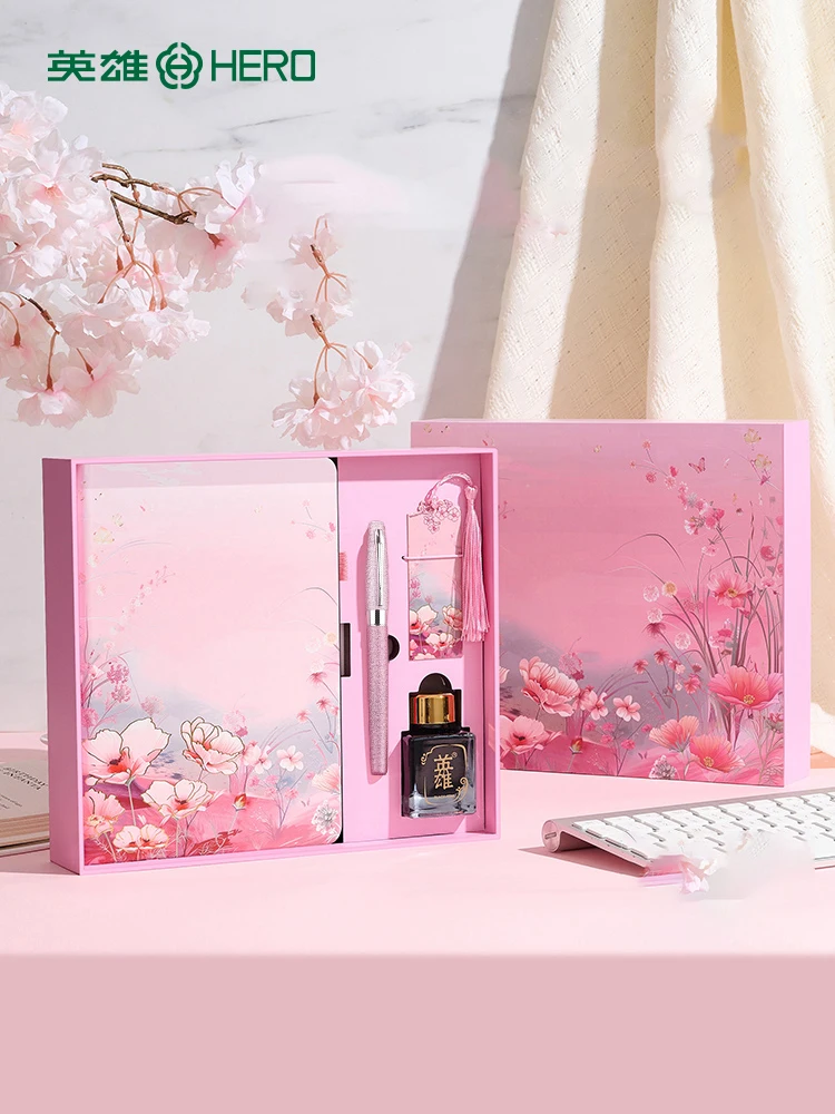 

Hero E519 Fountain Pen - Premium Chinese Style Gift Box, Elegant Business Calligraphy Pen for Adults, Luxury Office Writing