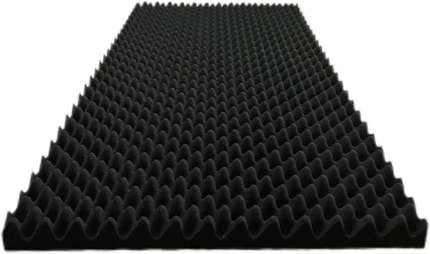 

1 упаковка акустических панелей из пенопласта Egg Crate, 48x24x2 дюйма, высокоплотные, огнестойкие, звукоизоляционные, для обработки стен, черные