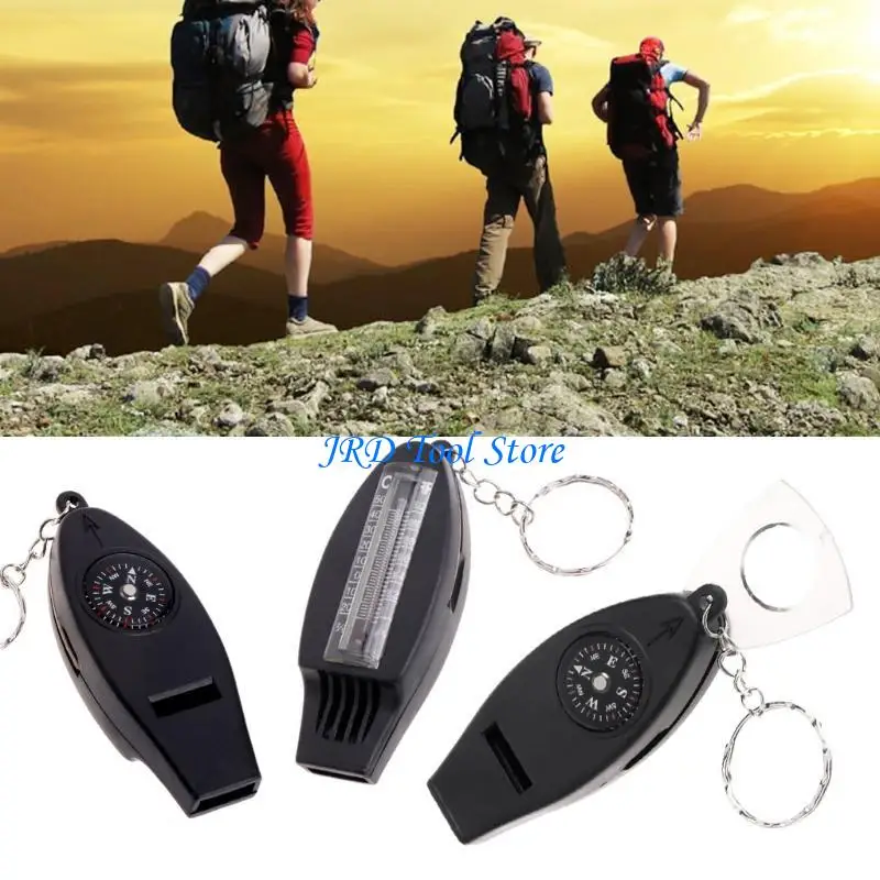 A2UD Multifunction Camping Outdoor Survival Keychain with Magnifier